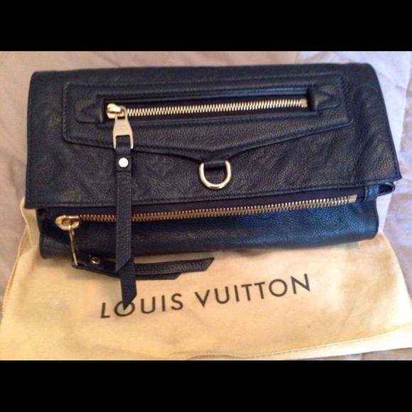 Louis Vuitton navy monogram leather clutch - Picture 7 of 7